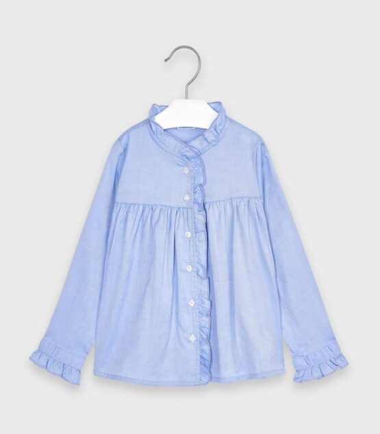 Blusa volante niña azul