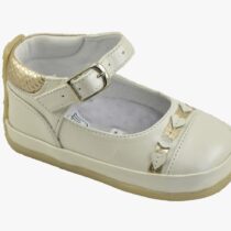 Baletas niña beige perla dorado