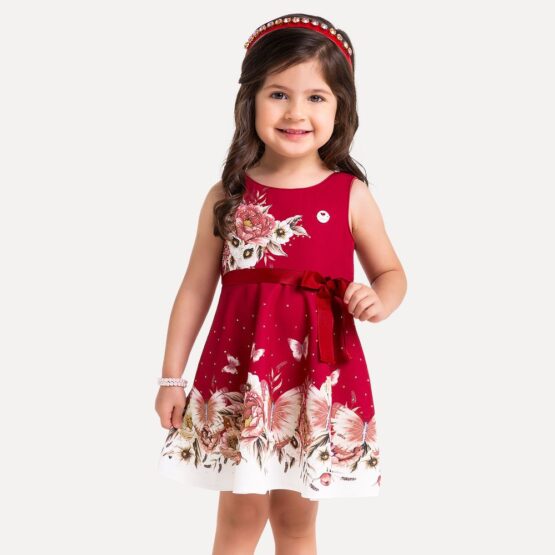 Vestido rojo floral