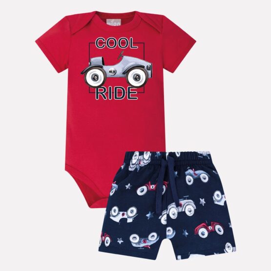 Conjunto niño body pantaloneta carro