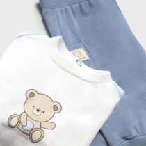 Conjunto 2 piezas pantalón largo recién nacido celeste