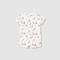 peleles cortos recién nacido blanco estampado conejos