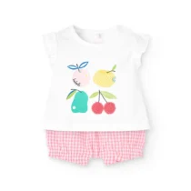 Conjunto de punto para bebé niña en color blanco