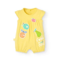 Pelele de punto para bebé niña en color amarillo