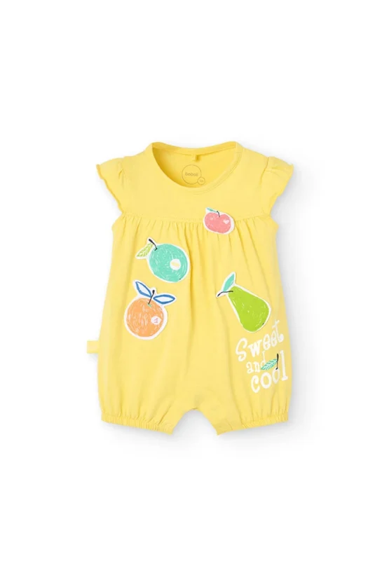 Pelele de punto para bebé niña en color amarillo