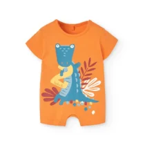 Pelele de punto para bebé niño en color naranja