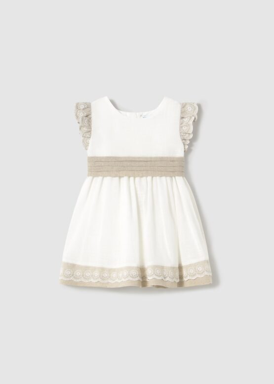 Vestido combinado con lino bebé