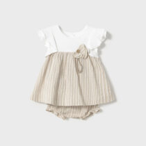 Vestido con cubrepañal combinado recién nacida