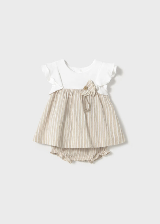 Vestido con cubrepañal combinado recién nacida