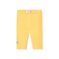 Leggings pirata de punto para niña en color amarillo