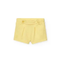 Shorts de punto para  niña en color amarillo