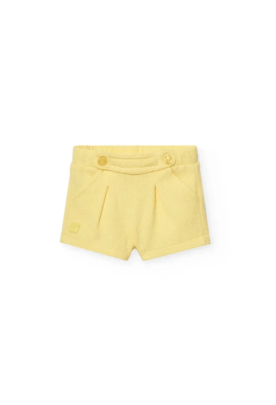 Shorts de punto para  niña en color amarillo