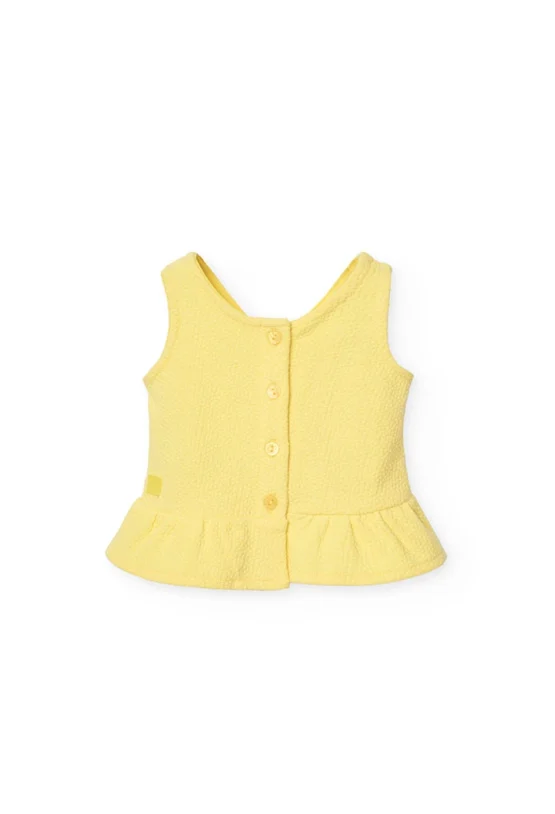 Top de punto para  niña en color amarillo